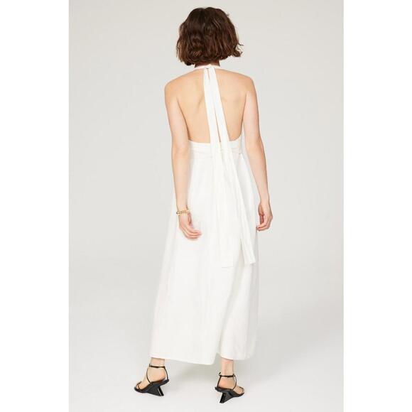 Saunders x RTR White Halter Maxi Dress Size 10 with Stains - Picture 2 of 11